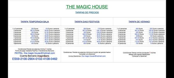 Tarifas de Precios