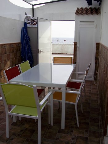 Patio con acceso a playa